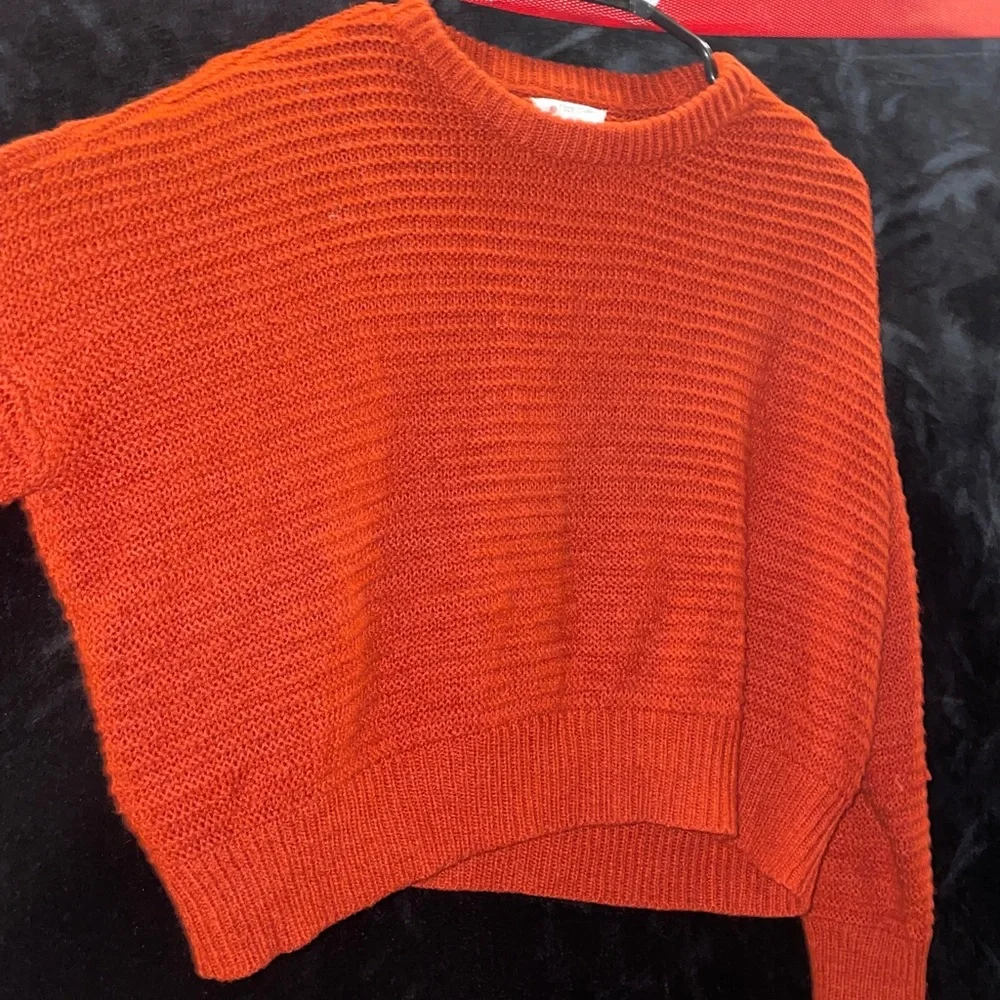 Cozy Orange Knit Sweater - Picture 1 of 3